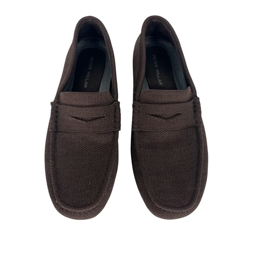 Peter‎ Millar Crown Cruise Knit Driver Loafers Brown Slip On Shoes Size 9